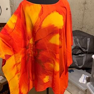 Susan Graver Orange and Yellow Floral Tunic